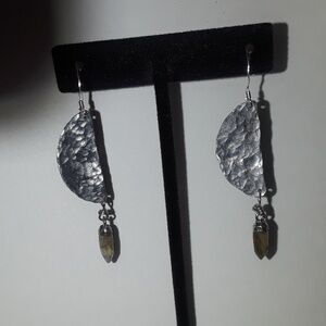 COPY - NWT *SALE* Hammered half moon labradorite earrings